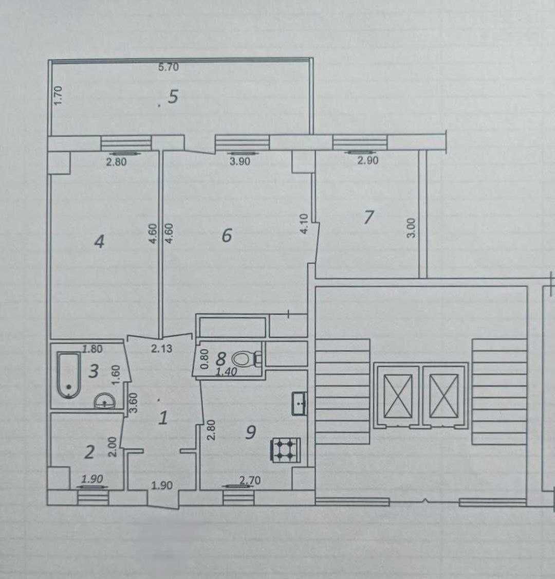 Срочно 3х комнатная Ц 1 , Детский Мир . Гостиница Тата