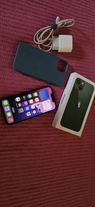 iPhone 13 Green 128GB 89% battery-неразличим от нов!ПЪЛЕН КОМПЛЕКТ!