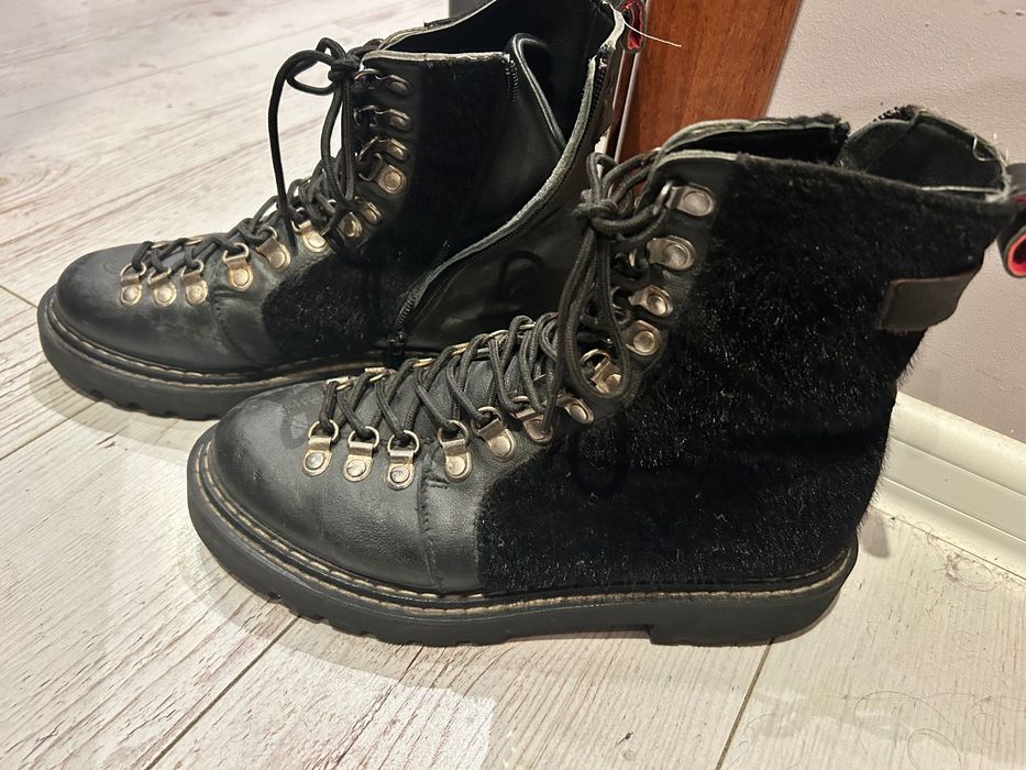 Боти ествена кожа с пони косъм