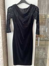 Rochie neagra catifea Ginette