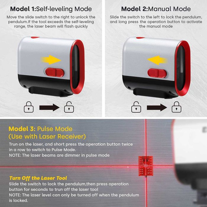 Suport magnetic cu laser cu acumulator