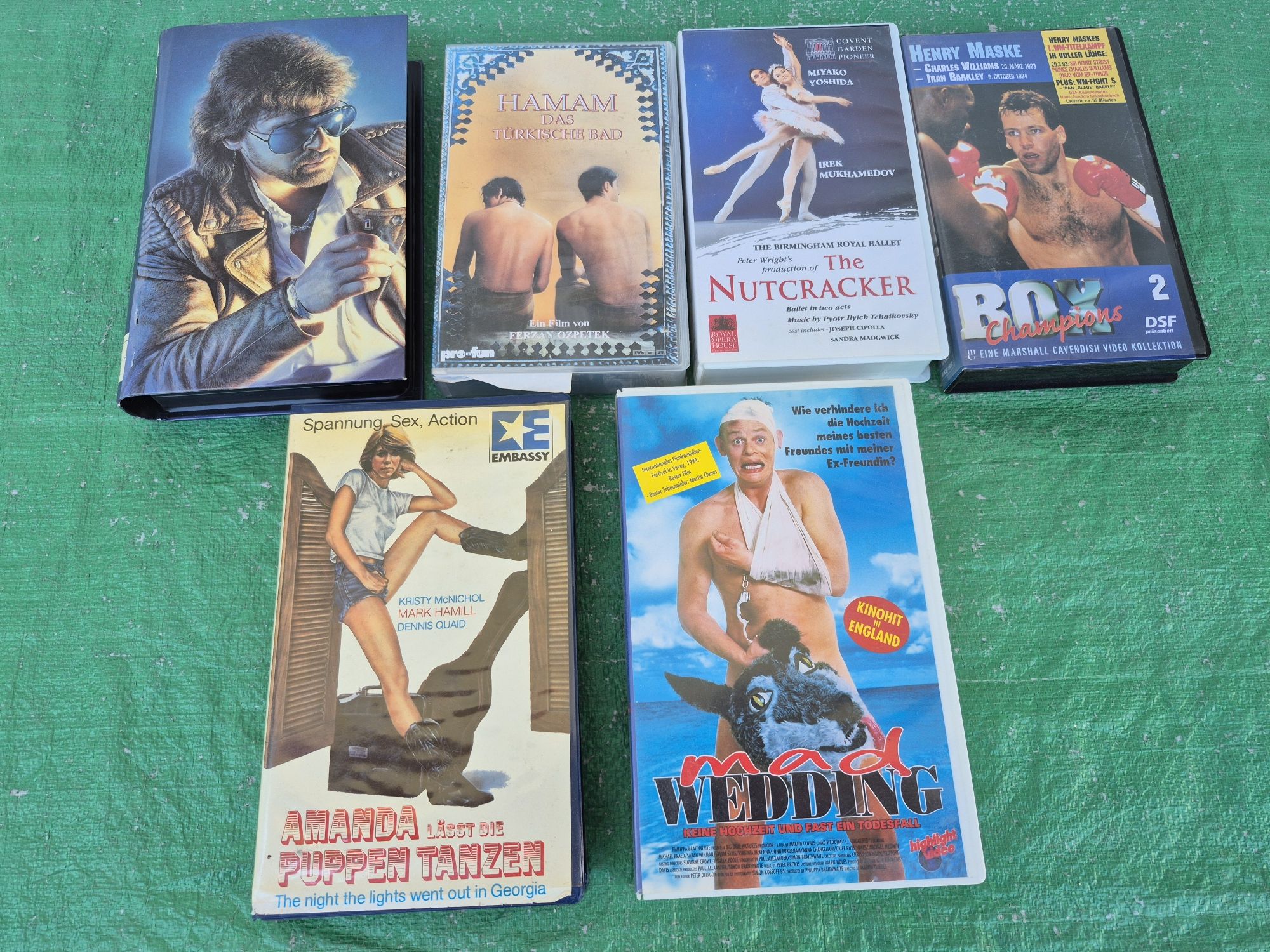 Vând 6 casete video,originale colectie filme sex,muzica,Comedie,sport