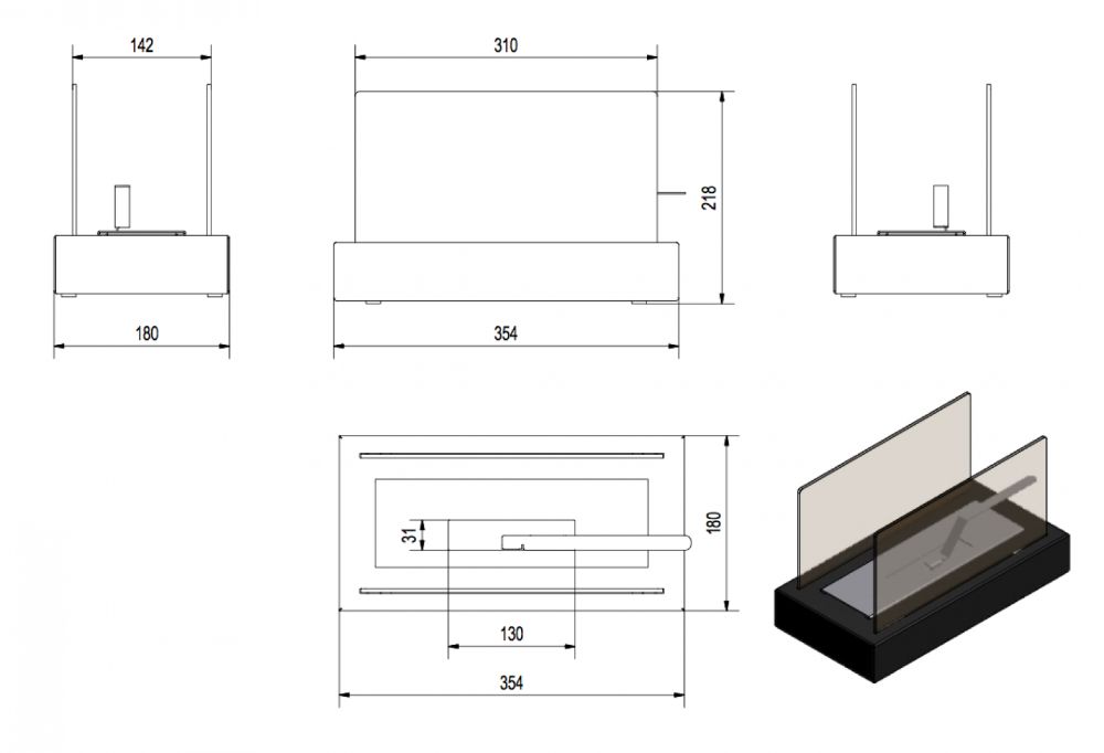 Semineu mini-bioetanol ideal pentru terase,gradini sau apartamente