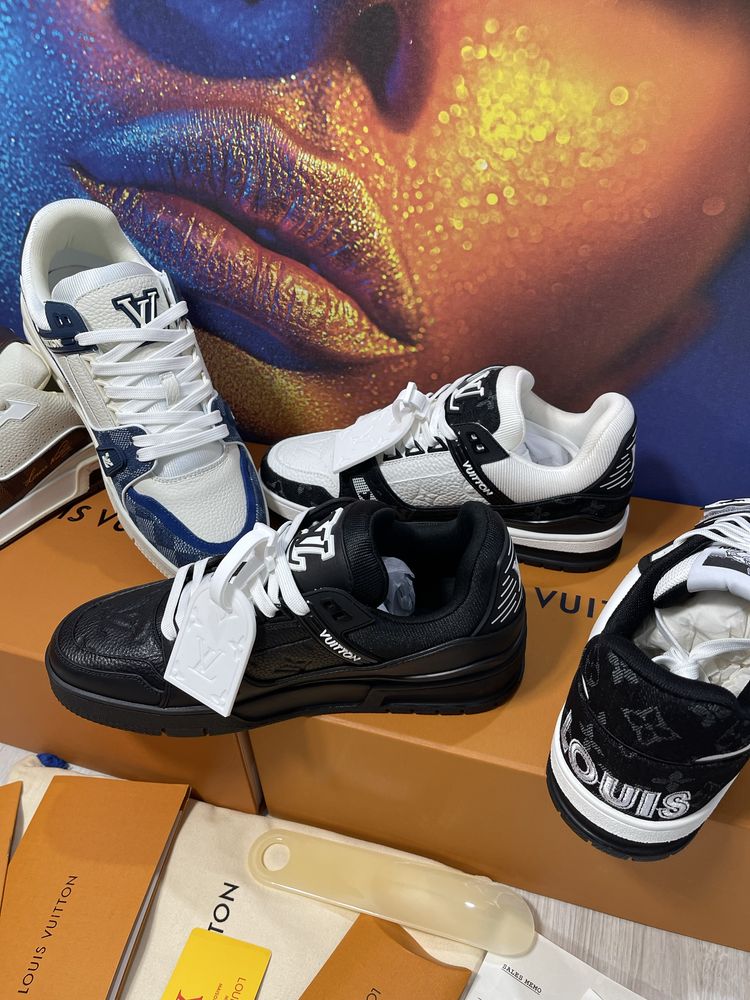 Adidasi Louis Vuitton piele naturala 100% Full Box colectie noua