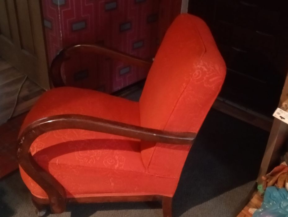 Fotolii tapitate vintage- 2 bucati