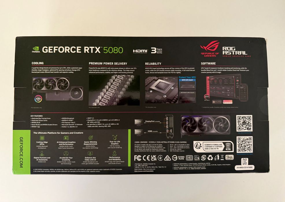 Geforce RTX 5080 Asus ROG Astral RTX 16GB OC Sigilata