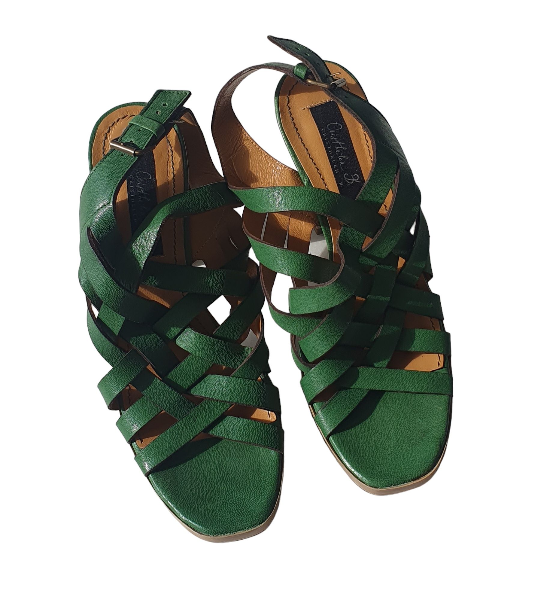 Sandale 38 Musette Cristhelen B, piele, verde