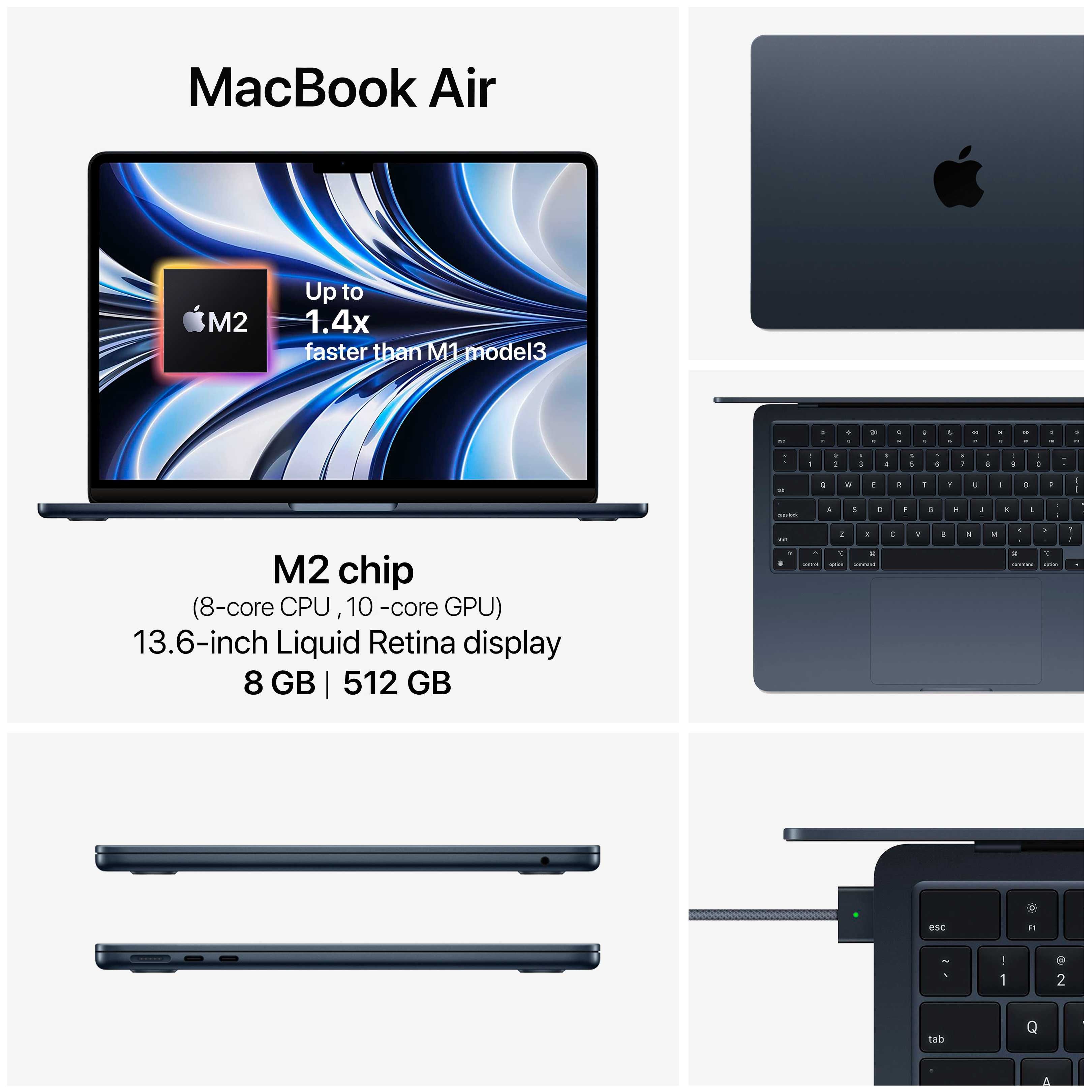 MacBook Air M2 chip 8/512GB 13,6-inch SPG/SLV/MDN