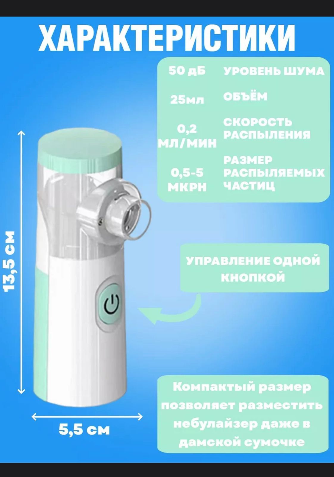 Ингалятор, портативный небулазер р