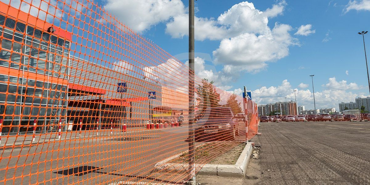 Оранжевая пластиковая сетка безопасности, пластиковый забор, сетка для