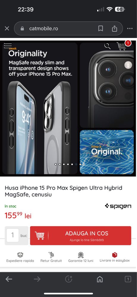 Spigen Ultra hibryd frosted 15 pro max - sigilata!