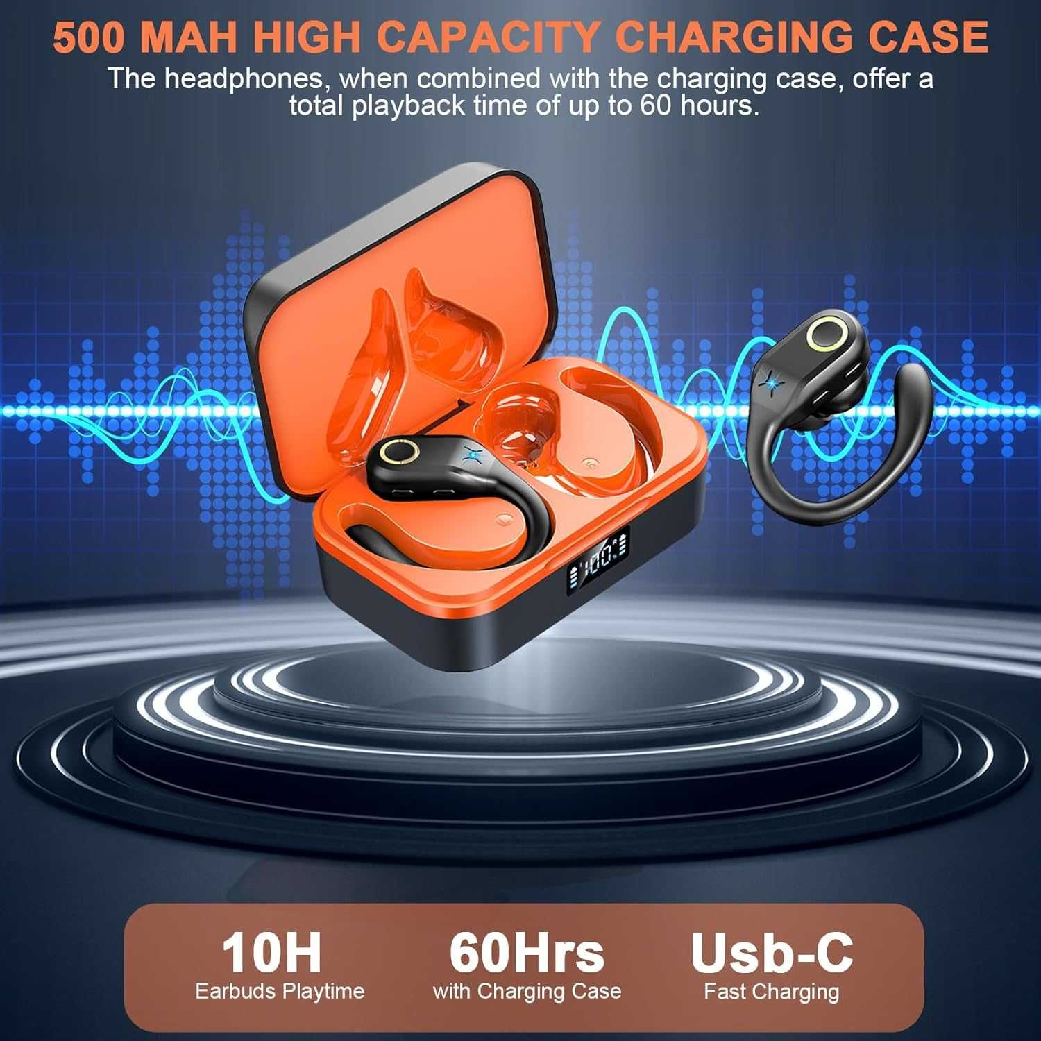 Bluetooth безжични слушалки с калъф за зареждане  Mysic