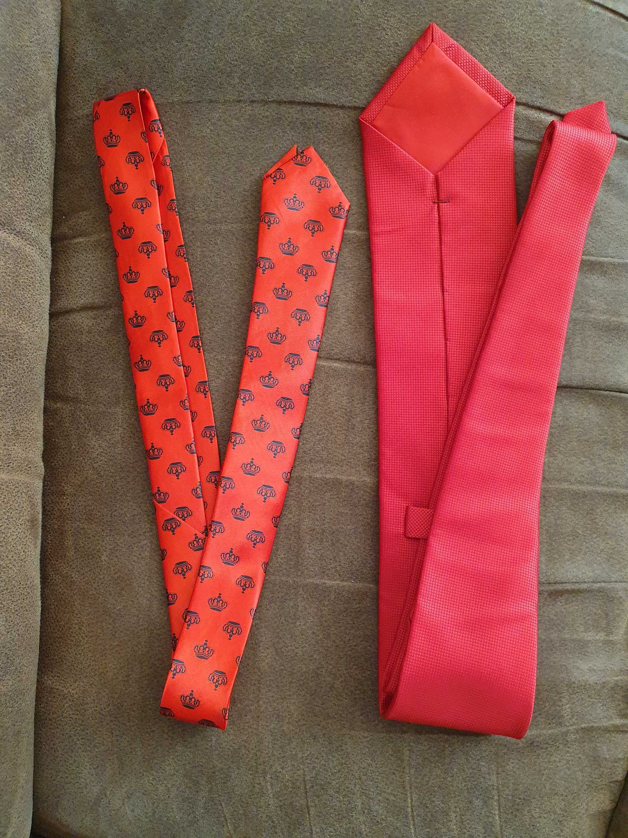 Вратовръзка - като нови - червени / синьо-сиво райе