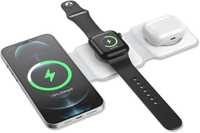 3 в 1 сгъваемо безжично зарядно, за iPhone,Samsung,Apple Watch,AirPods