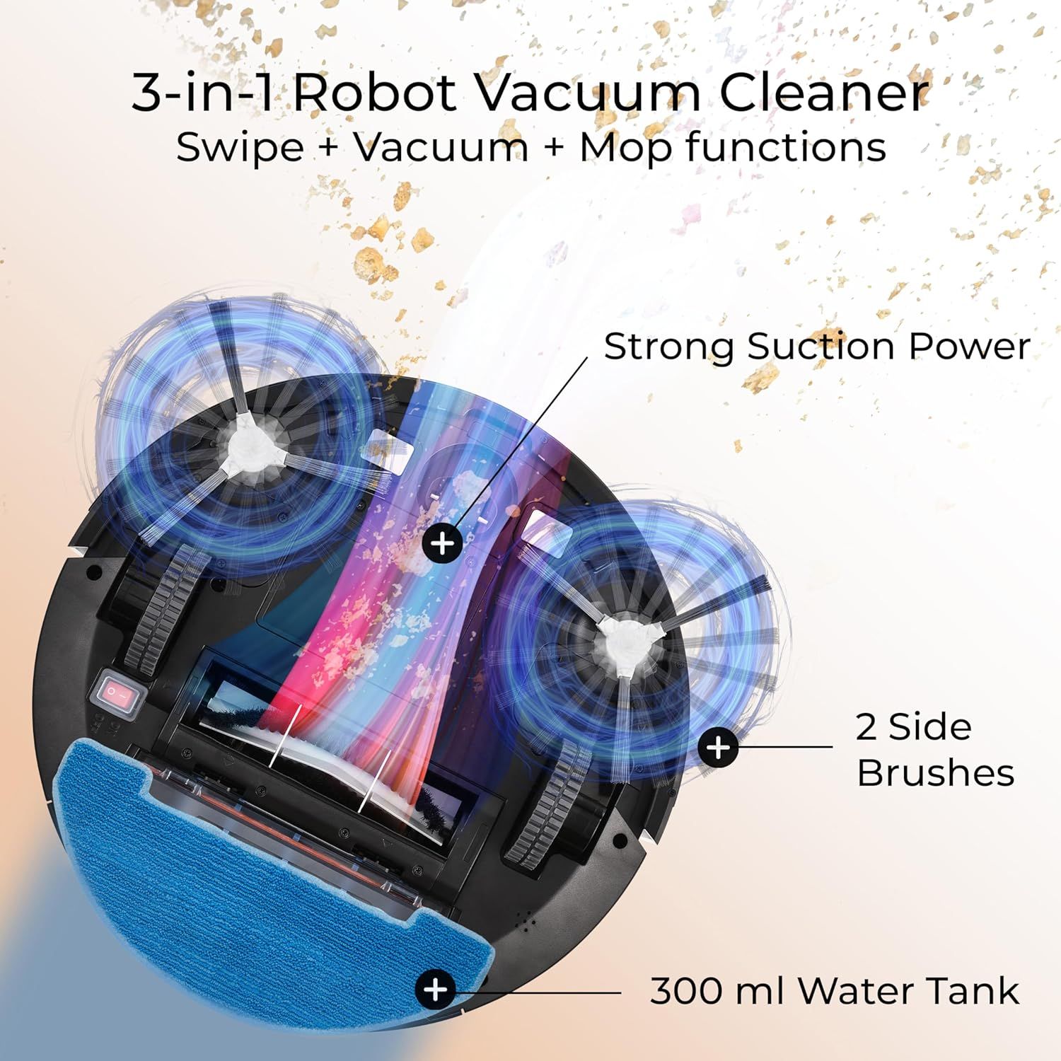 Robot aspirator cu mop Venga, 6 moduri, silentios, alb | 342119