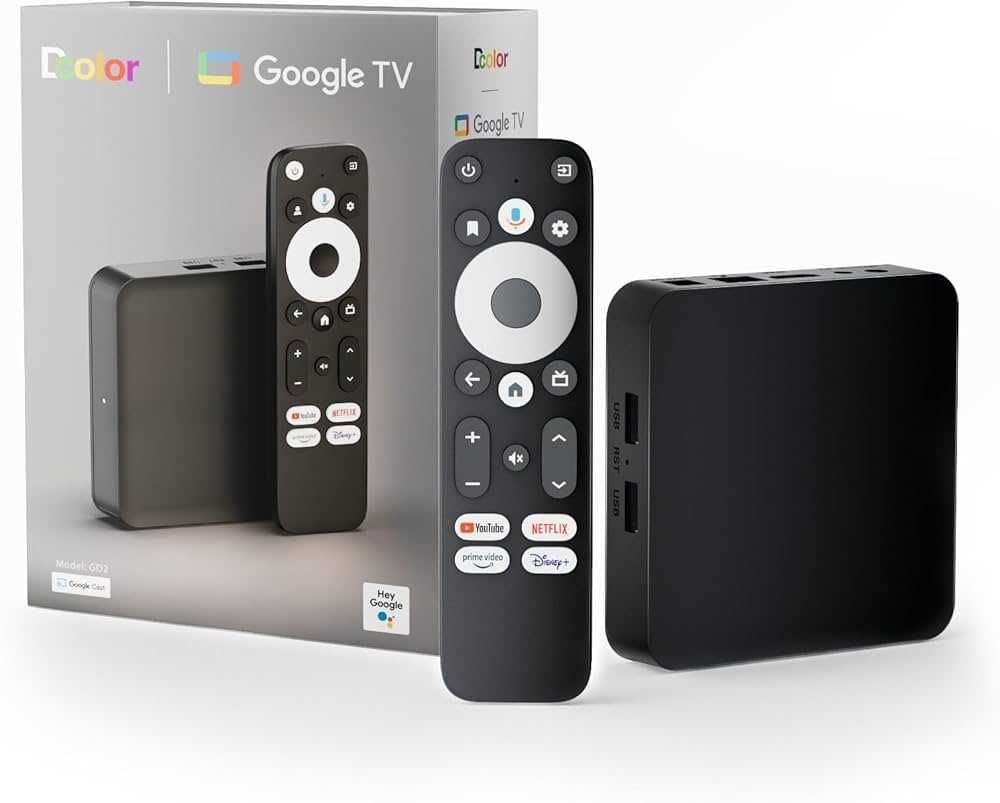 НОВ TV BOX Dcolor GD2 Certified Google TV 12 S905Y4-B AV1