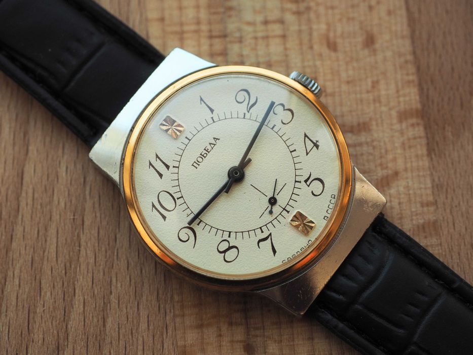 Ceas sovietic mecanic Pobeda, ca nou, 34 mm, unisex, URSS retro