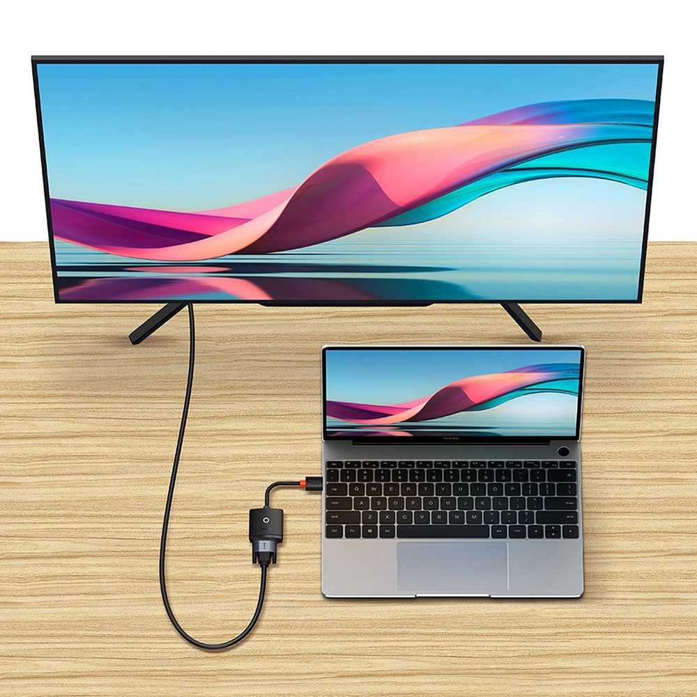 Baseus - Adapter Lite Series - HDMI към VGA, 1080P, 60Hz - черен