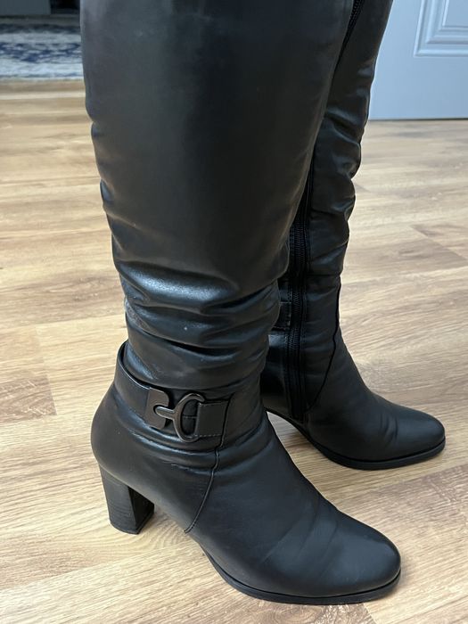 Сапоги зимние кожаные