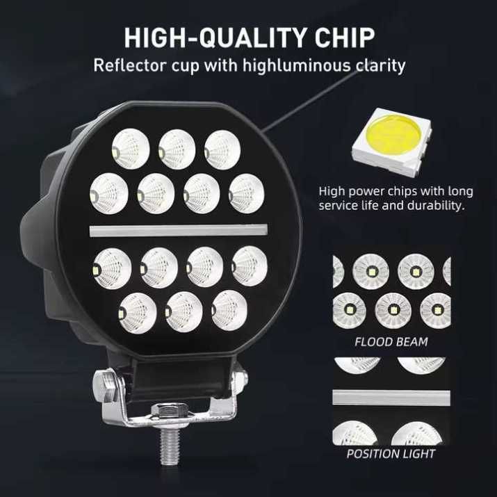 Диоден халоген LED светлини габарит, жълта 12/24V 50W - T458