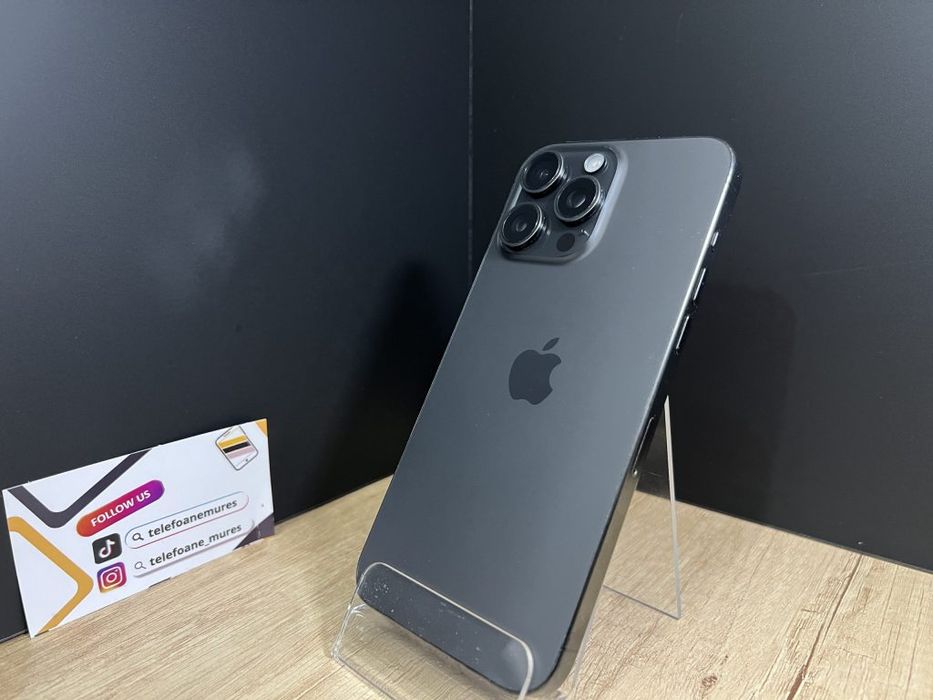 Iphone 15 Pro Max 256Gb Black Titanium 3 ani garanție, Telefoane Mureș