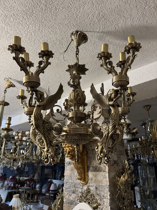 Candelabru- bronz masiv- nuanta nisipiu