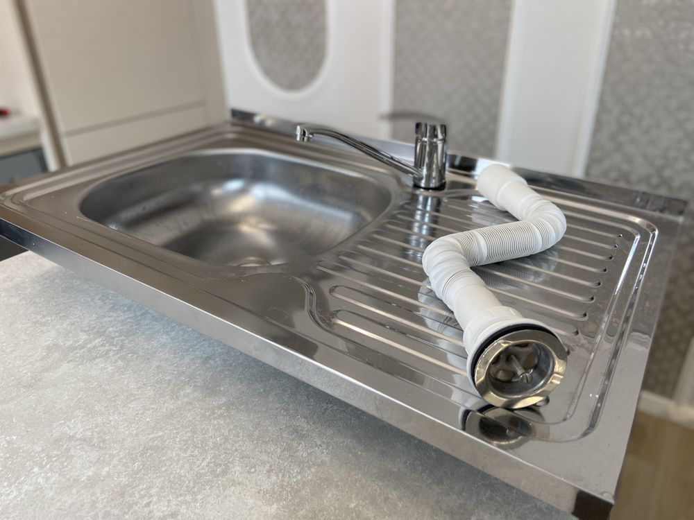 Chiuveta bucatarie inox cu baterie (800x500cm