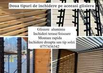 Glisiere aluminiu pentru inchidere/umbrire terase, foisoare