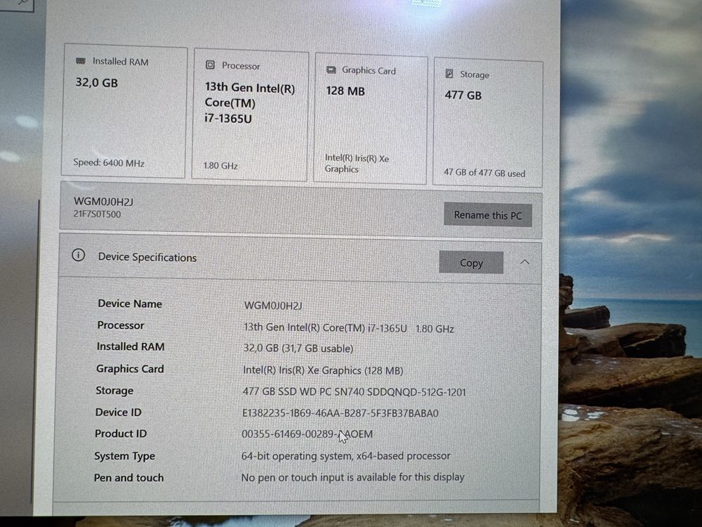 Lenovo ThinkPad T14s gen 4 i7 32gb 512ssd display 2k