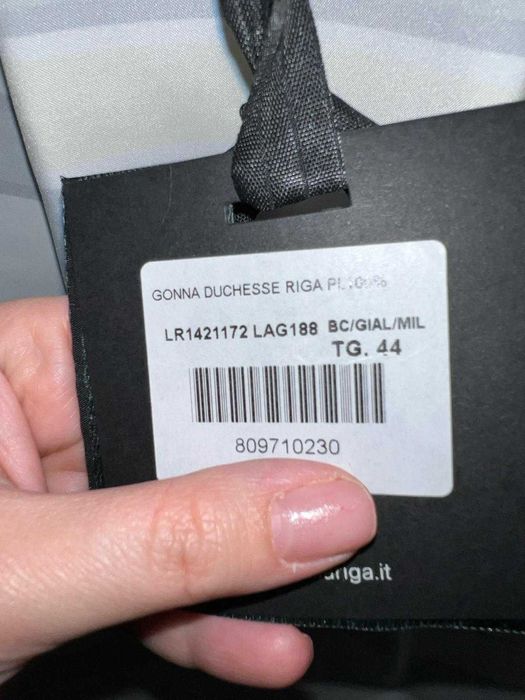 fusta alb verde galben evazata Gonna Duchesse Riga marca Lariga Italy