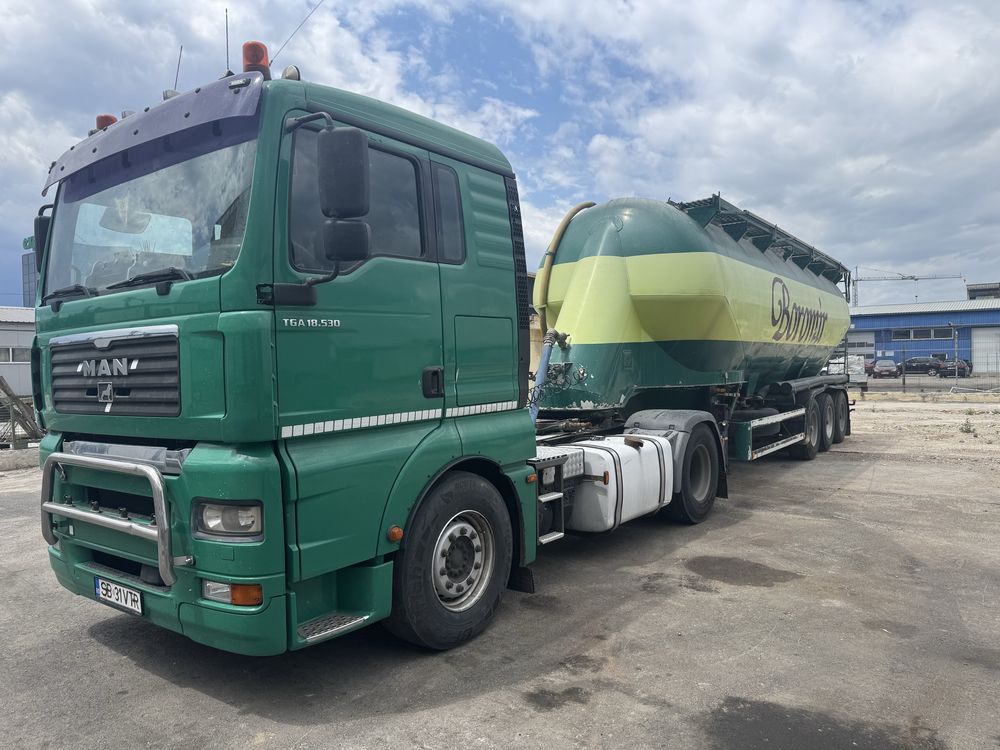 MAN TGA 18.530 chit hidraulic  silocompresor si FELDBINDER 45 m3 ,