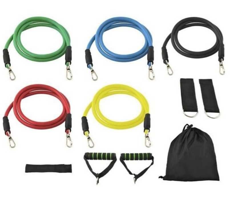 Set antrenament fitness cu 5 corzi extensibile