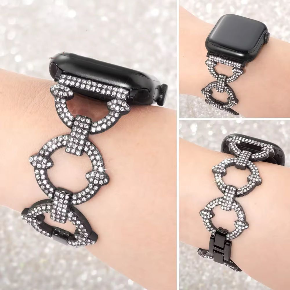 Стоманена каишка с кристали за Apple Watch ULTRA/SE/10/8/7/6/5/4