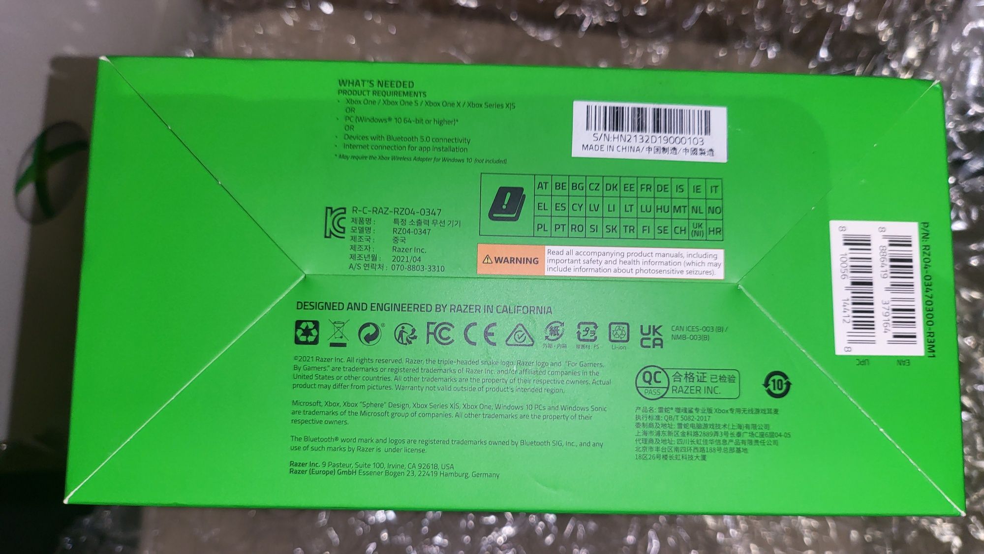 Запечатани Чисто нови Геймърски Слушалки  Razer Kaira Pro Bluetooth
