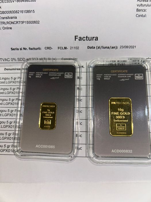 Lingouri Elvetia 5gr si 10gr cu Facturã si Certificat