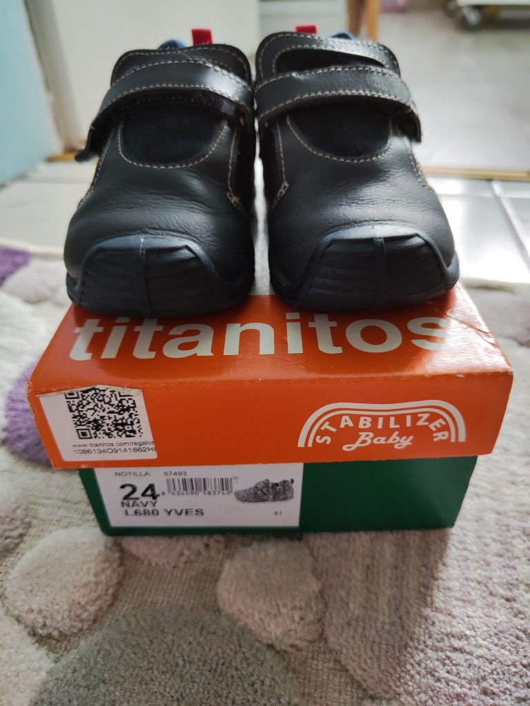 Детски обувки ест. кожа Titanitos Yves Navy, размер 24