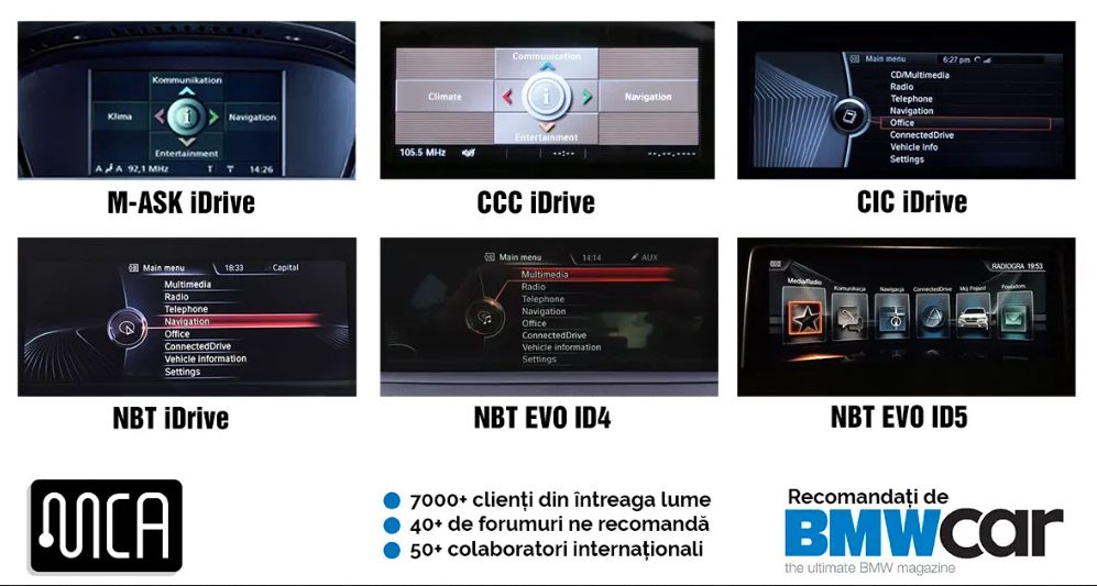 Reparatii navigatii iDrive BMW: M-ASK, CCC, CIC, NBT, NBT EVO