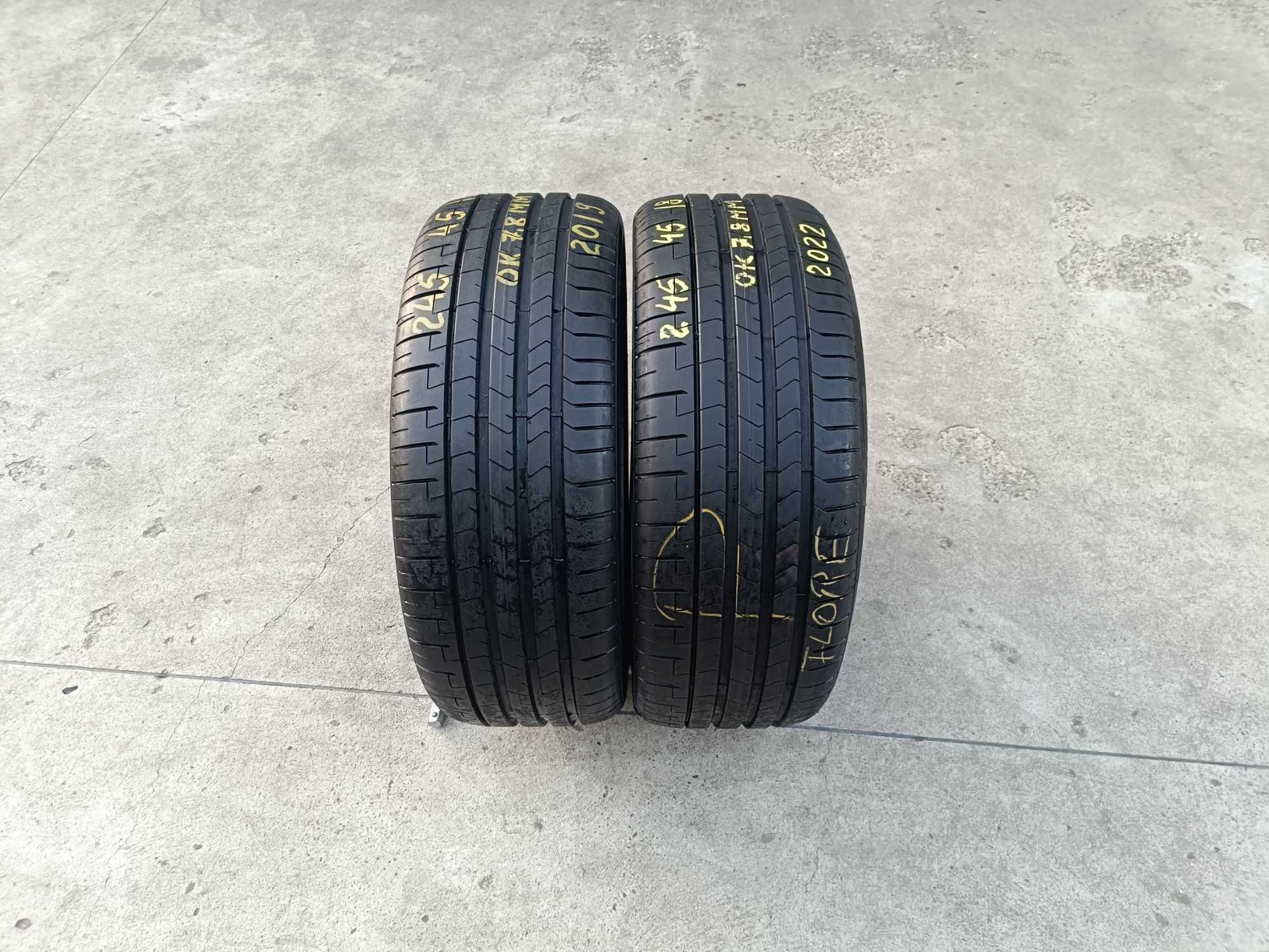 Doua anvelope vara 245 45 18 pirelli p zero pz4 profil de 7,8 mm