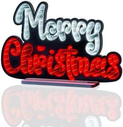 Нова Коледна Светеща Табела Merry Christmas Infinity Дизайн Декорация