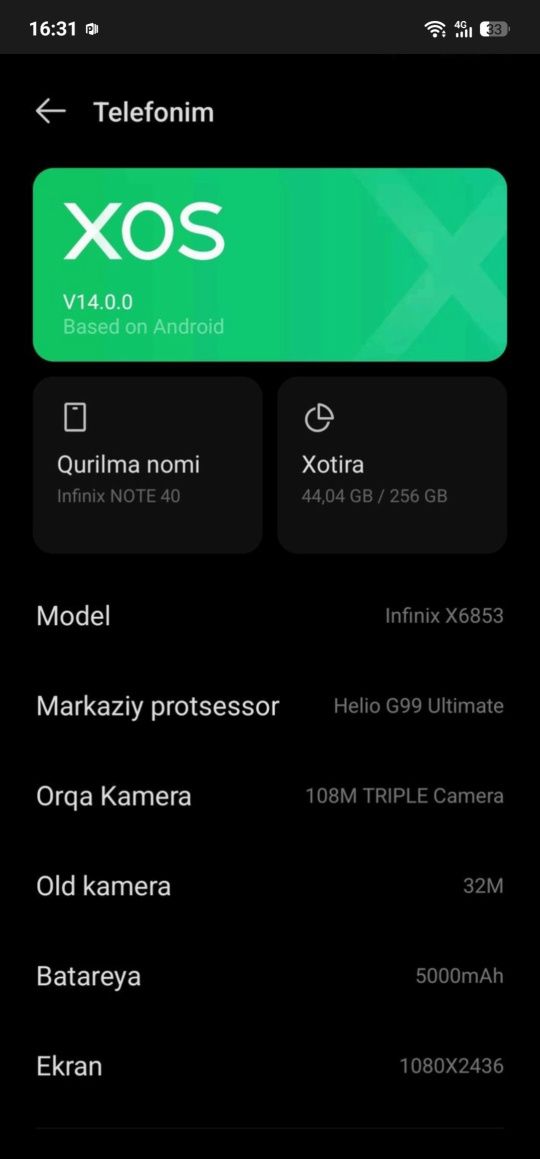 INFINIX  NOT  40  aybi yoq ideal telefon olasiz ishlatasiz