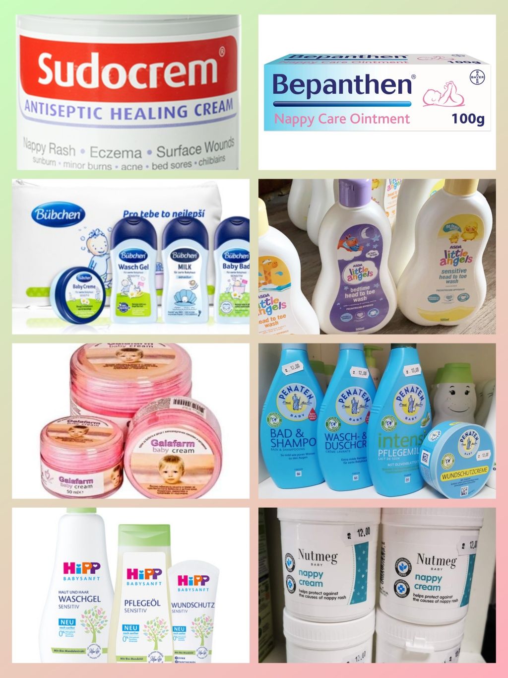 Бебешка козметика, Hipp, Bubchen, Penaten, Sudocrem, Bepanthen