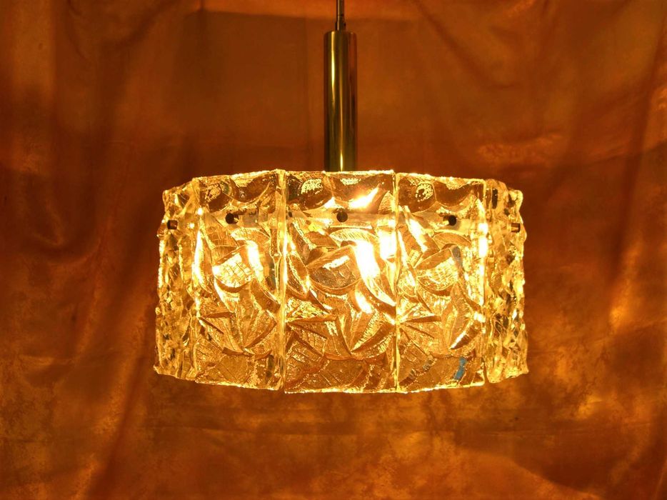 Lustra Art Deco Mid Century Modern, Doria, cristal alama unica vintage