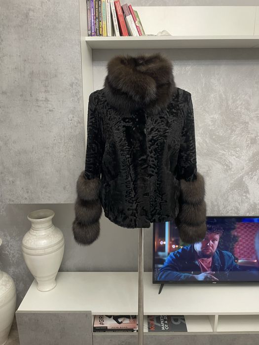 Шуба автоледи, каракульча, соболь