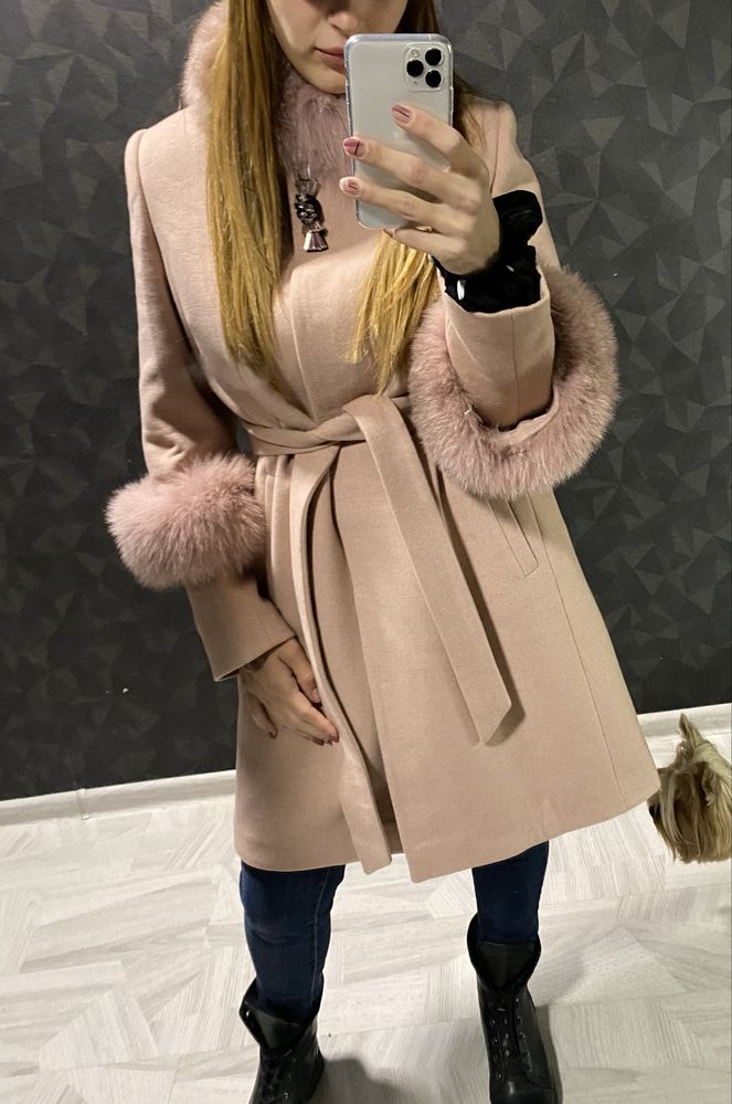 Палто с естествен косъм