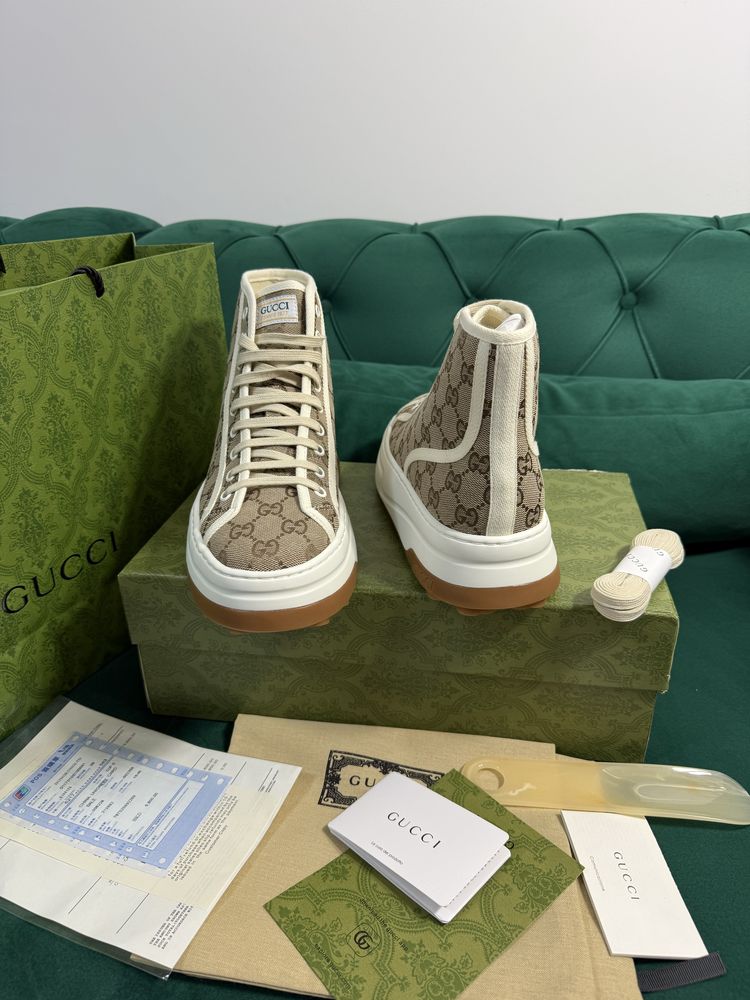 Adidasi Gucci High Top colectie noua Full Box