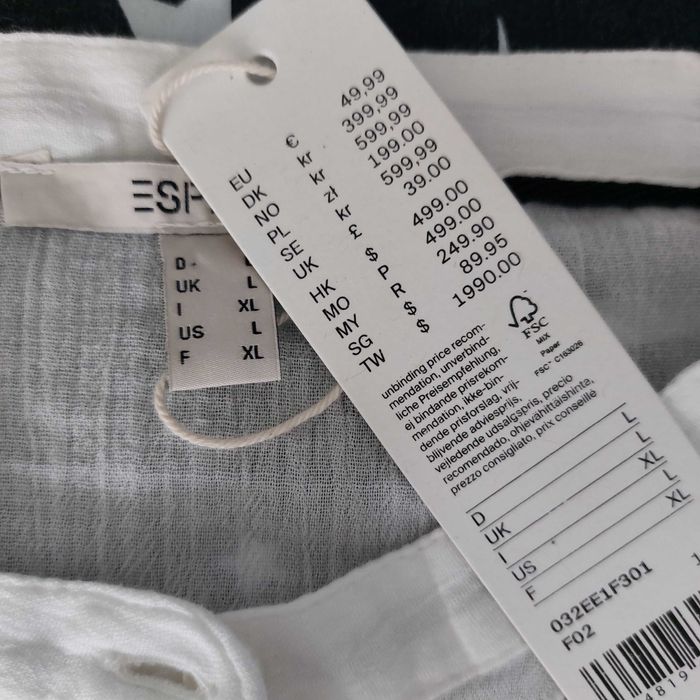 Дамска риза ESPRIT, нова, с етикет, с бродерия. Размер л