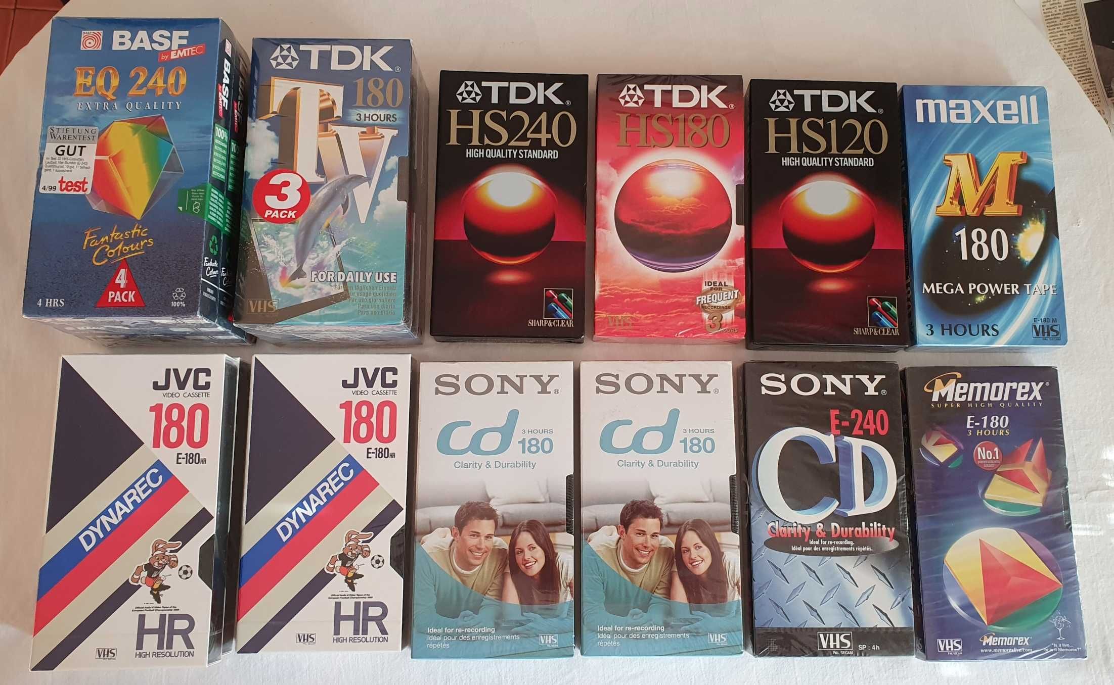 Нови видеокасети VHS TDK, JVC, BASF, Sony, Memorex. Konica