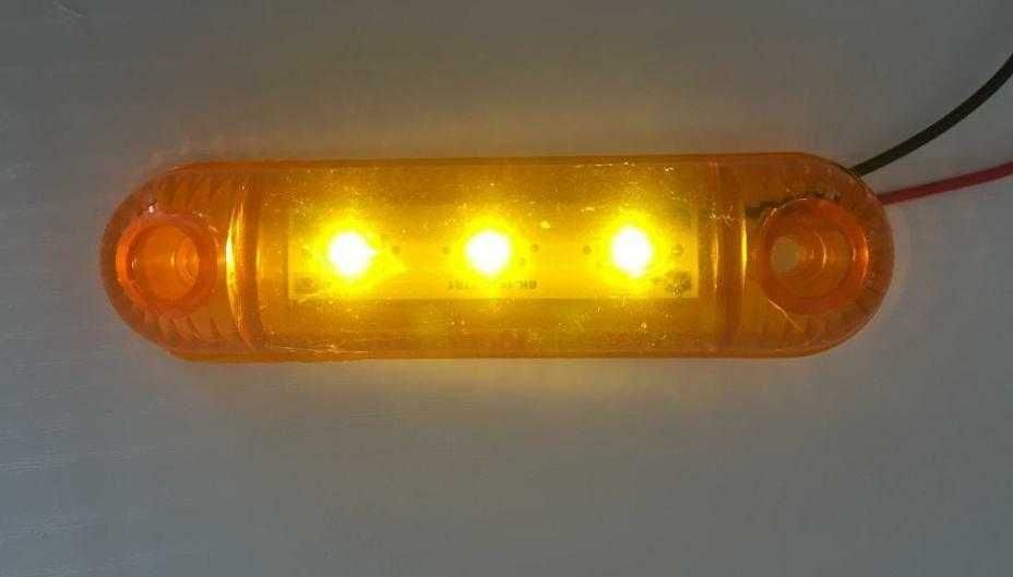 Диодни ЛЕД LED габарити с 3 SMD диода , ОРАНЖЕВИ , 12-24V L0072