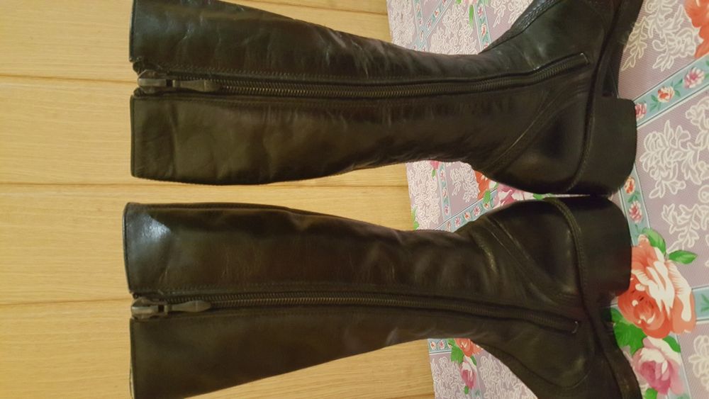 Cizme fetițe, înalte, de piele