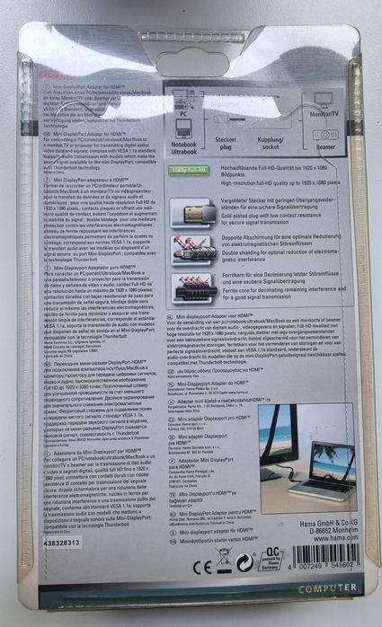 Căști cu fir sau Bluetooth Adaptor mini display port - hdmi